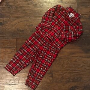 Little Me EUC Red Plaid Pajama Set